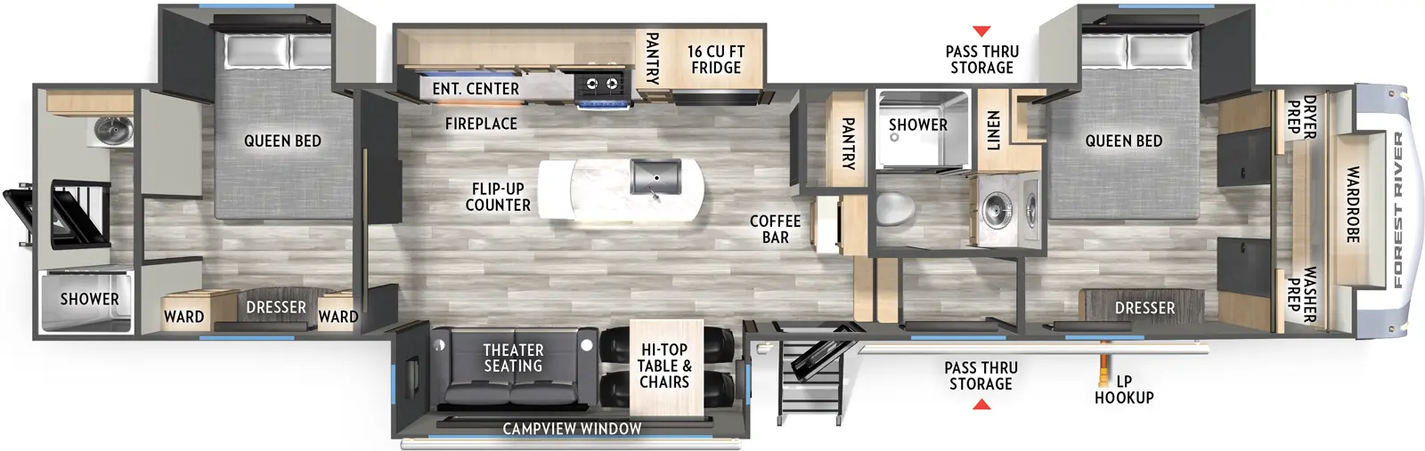 Cardinal 402BEDS Floorplan